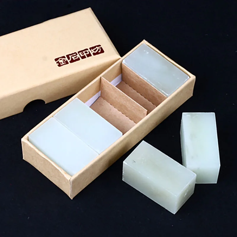 

Practice Chinese Name Stamp Stone Seal Blank Stone Stamp Chapter Set for Diy Painting Calligraphy Art Supply