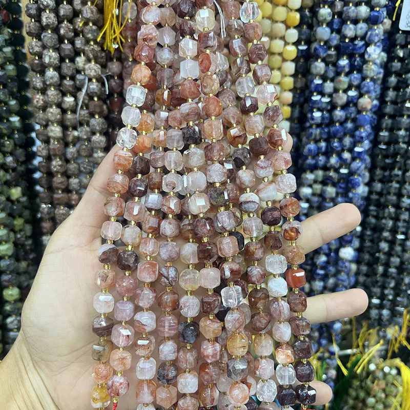 Граненые натуральные лазурит квадратные свободные бусины-разделители