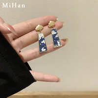 mihan fashion jewelry 925 silver needle geometric rabbit drop earrings 2022 new trend metal gold color women earring wholesale