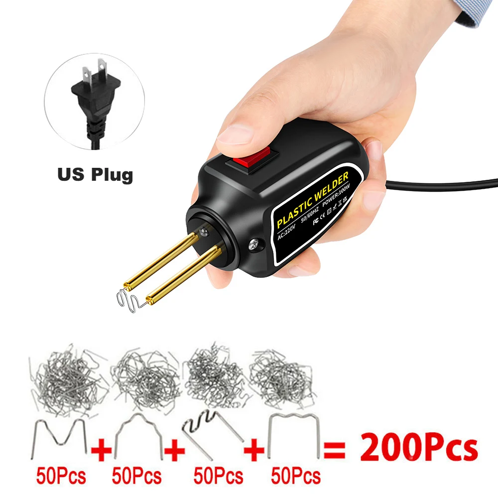 

100 Вт портативный сварочный аппарат для пластика 110 В 220 В термофена степлер паяльник для ремонта бампера для ногтей автомобильный набор инструментов