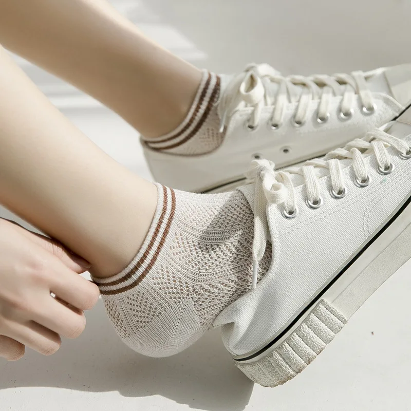 

Socks Women's Boat Socks Low-top Cotton Summer Thin Socks Japanese Mesh Hollow Breathable Shallow Mouth Summer