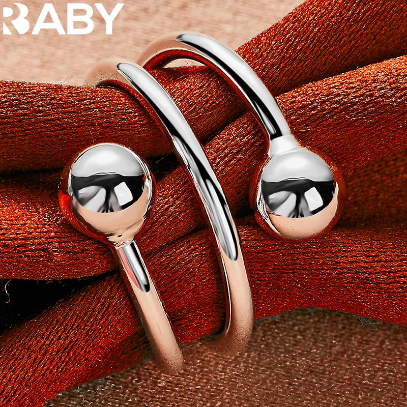 Женское и мужское кольцо из серебра 925 пробы с бусинами 8 мм