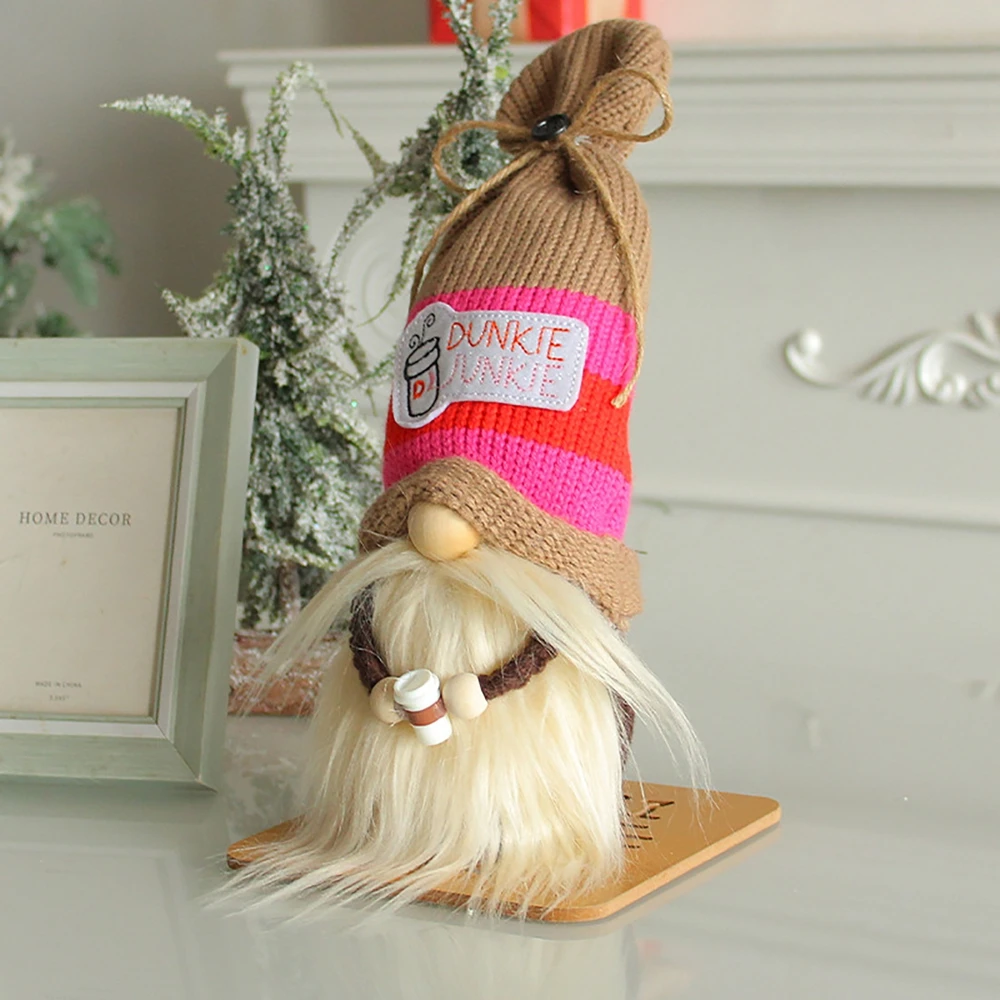

Knitted Doll Rudolph Figure Adornment Faceless Doll Christmas Hat Figure Adornment Room Table Counter Decoration Adornment