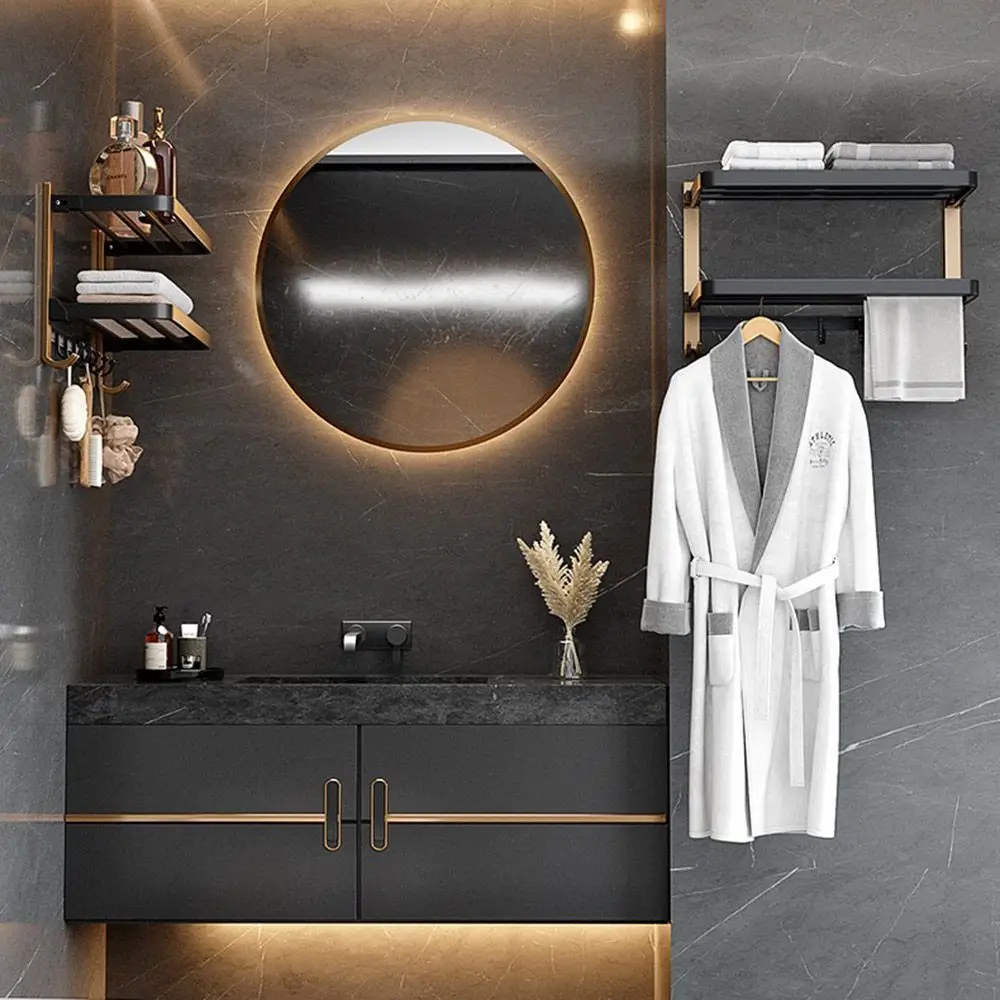 

With Hook Organizer Bathroom Accessories Toilet Rack Shelf Rack Towel Holder Shampoo Rack Towel Storage