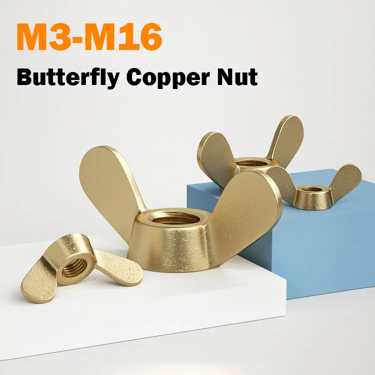 

GB62 Латунная медная гайка-бабочка M3 M4 M5 M6 M8 M10 M12 M14 M16 Затянутая вручную барашковая гайка Регулируемая гайка-бабочка с большим ухом