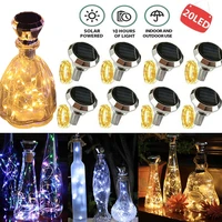 solar diamond wine bottle cork led string lights crafts decoration lights christmas copper wire string lights glowing tree lamp