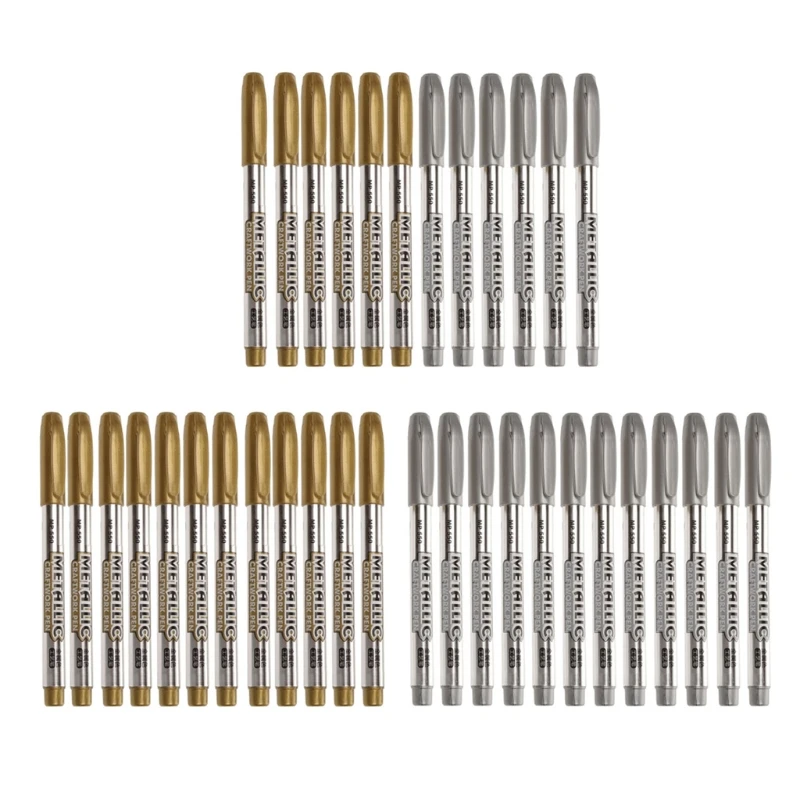 

12Pcs Gold Silver Epoxy Resin Drawing Pen Graffiti Point Pen Marker Acrylic Paint Highlights Metallic Permanent Markers