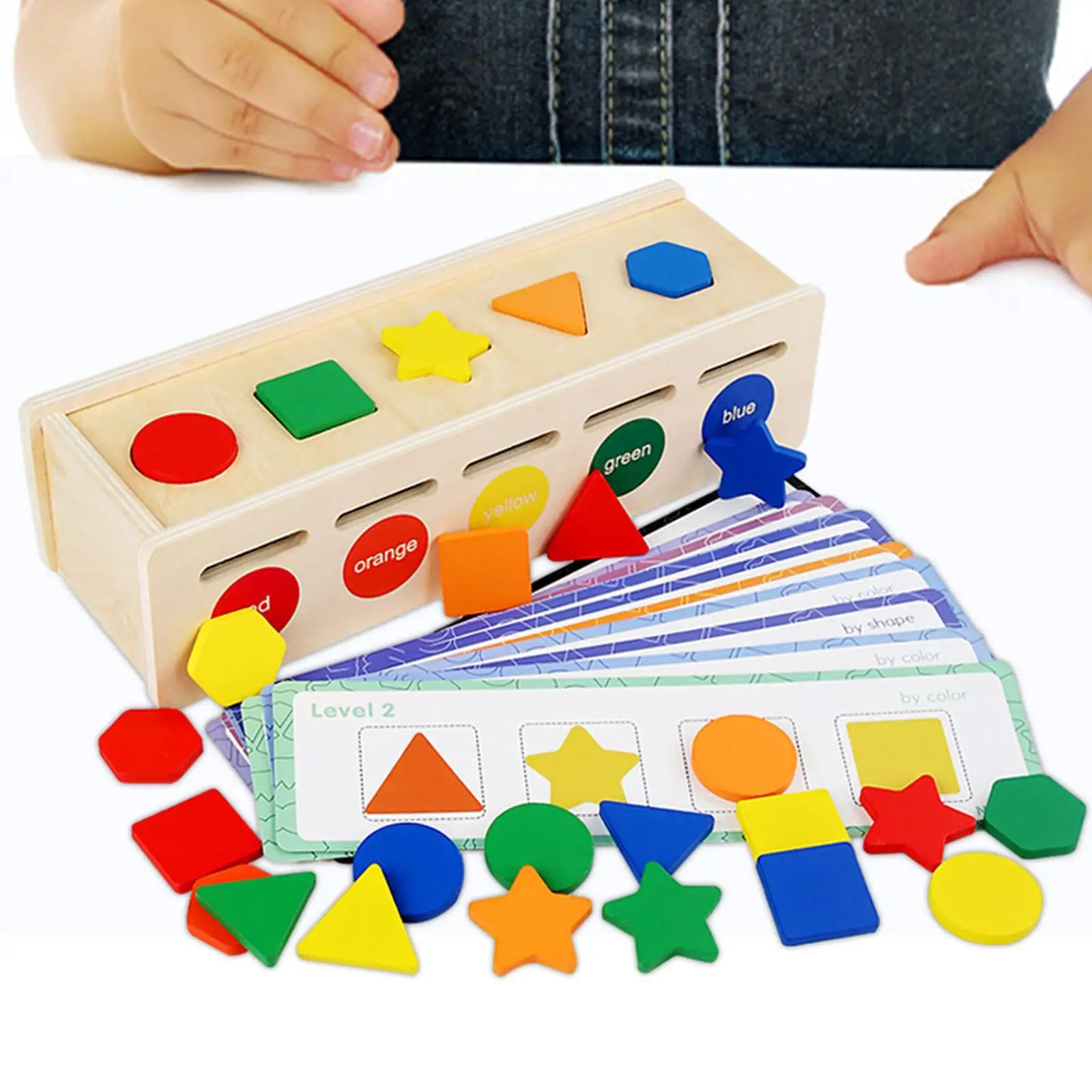 

Wooden Color Shape Sorting Box Game Matching Box for Children Birthday Gifts