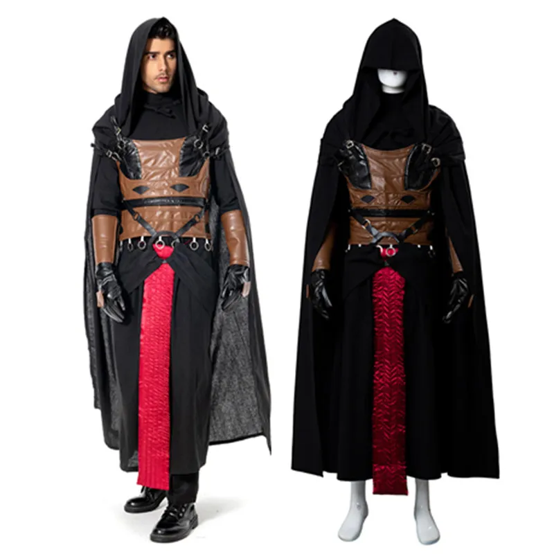 Darth Cosplay Revan Costume Outfits Men Uniform Cape Robe Cloak Halloween Carnival Party Suit