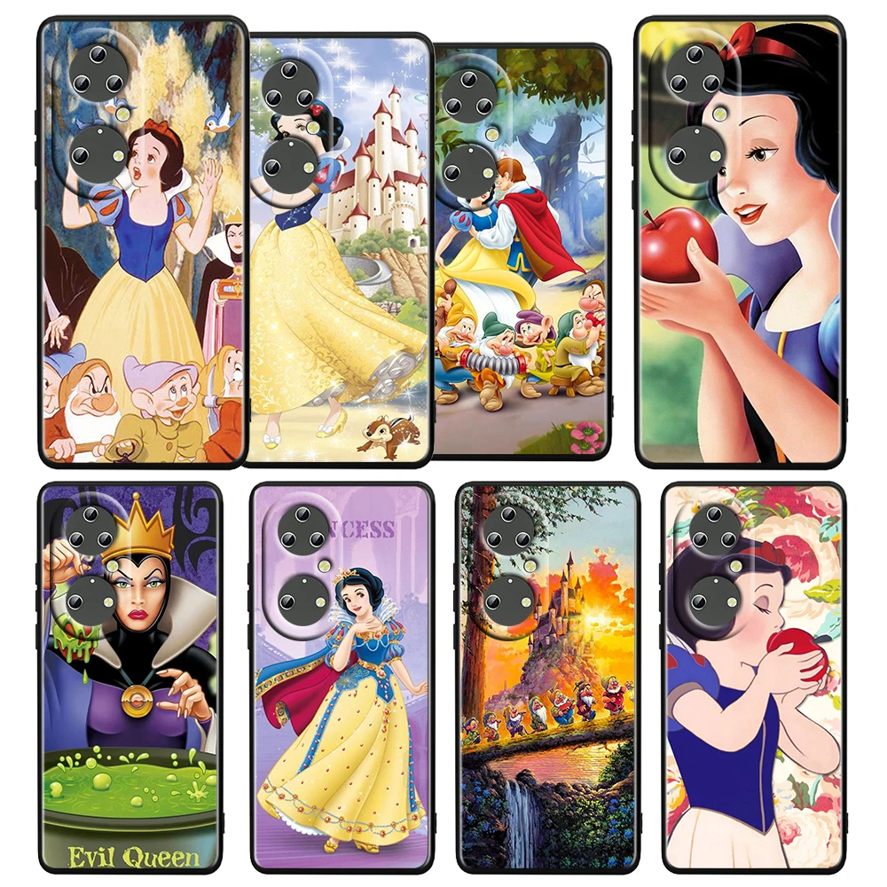 

Anime Pretty Snow White Case For Huawei P50 P20 P30 P40 5G P10 Pro Lite E Plus P9 Lite Mini Silicone Soft TPU Black Phone Cover