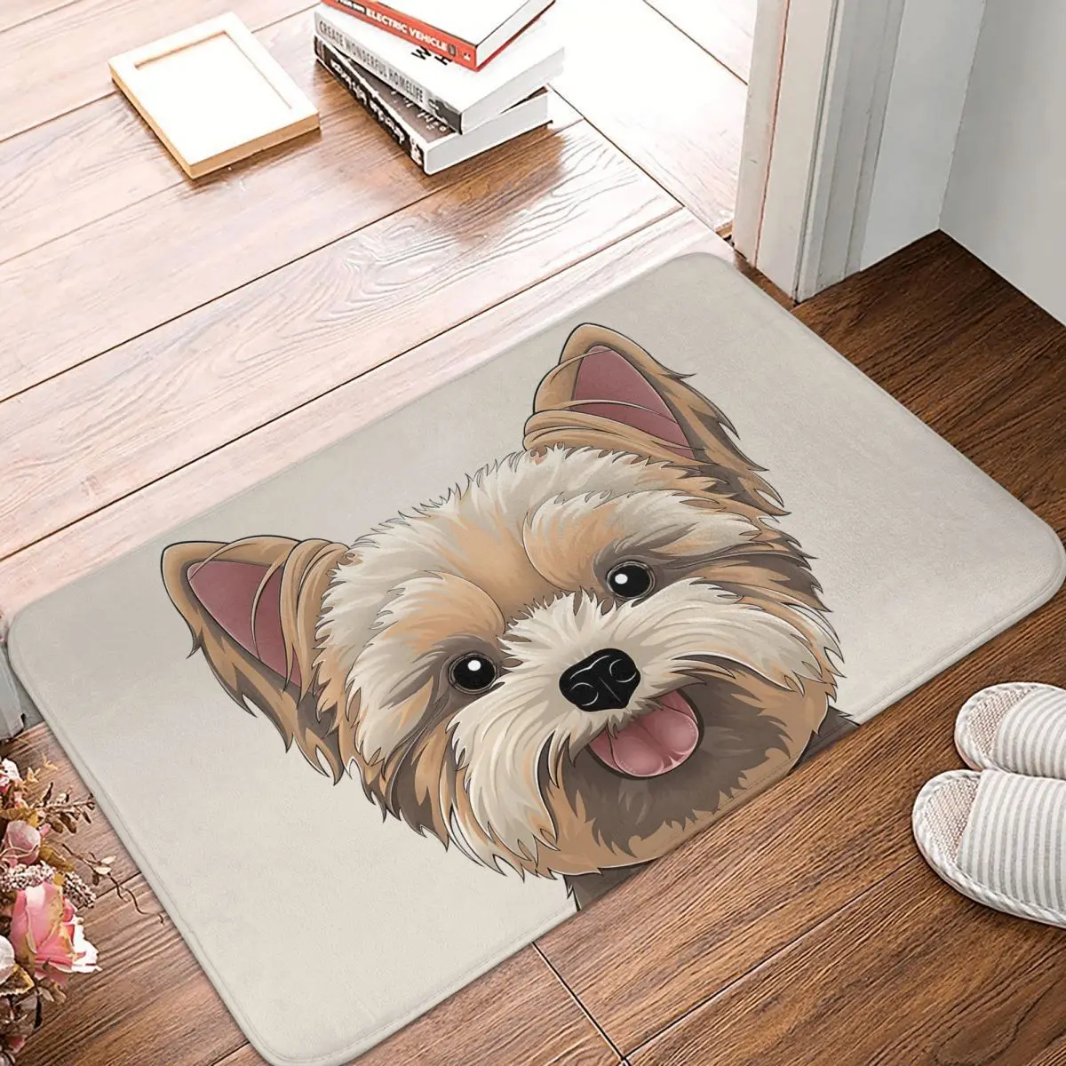 

Cute Mini Yorkshire Terrier Doormat Rug carpet Mat Footpad Bath mat Non-slip toilet Balcony Parlor durable Washable