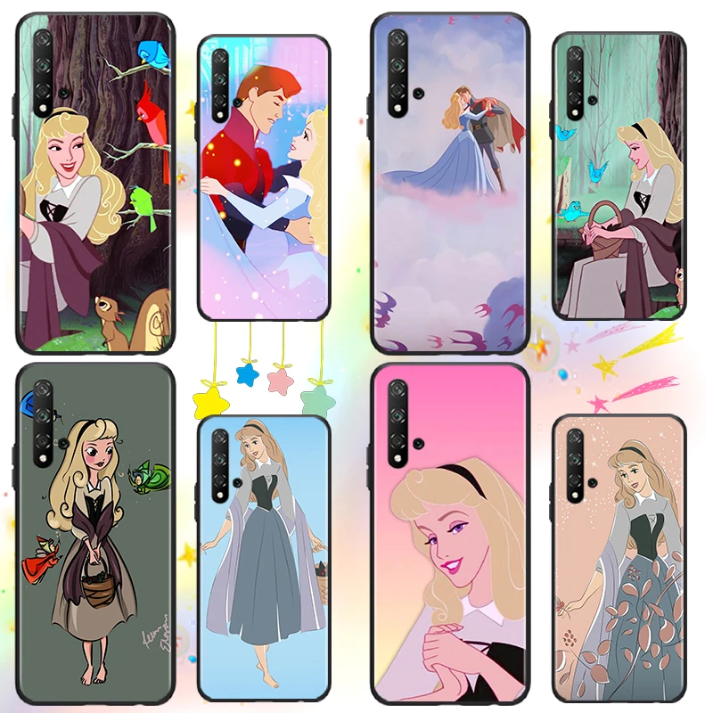 

Disney Sleeping Beauty For Huawei Honor 60 50 X30 30i 20 10 10i 10X 9X 9S 9C 9 8X 8A lite Pro SE Black Silicone Soft Phone Case