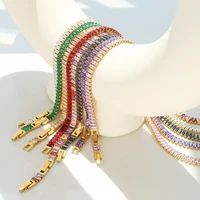 amaiyllis 18k gold light luxury temperament personality fashion colorful zircon inlaid necklace bracelet jewelry set