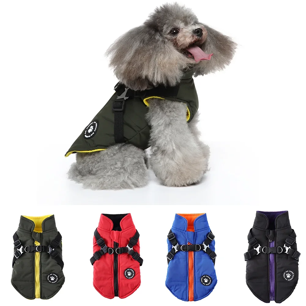 Водонепроницаемое пальто с подкладкой для больших собак зимняя мягкая теплая