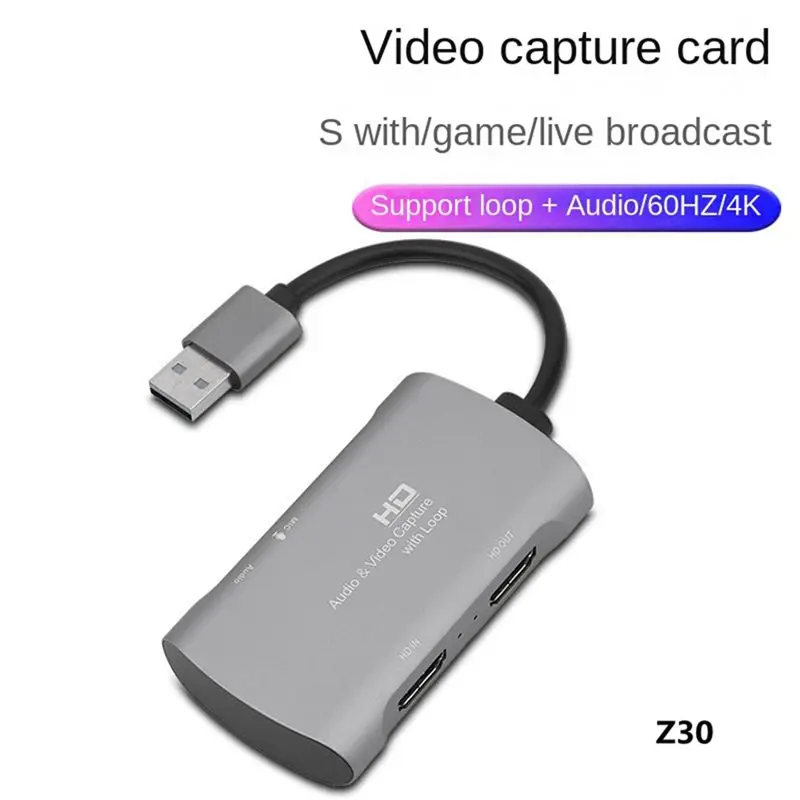 Фото *ABDH 4K 1080P60 Гц Карта видеозахвата HDMI-совместимая с USB-картой видеозахвата, подходящая для записи игр и прямой трансляции №3