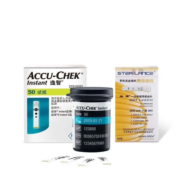 (exp: 2025.02) Roche Bluetooth Accu Chek Мгновенный диаabet Глюкоза Тест-полоски для измерения