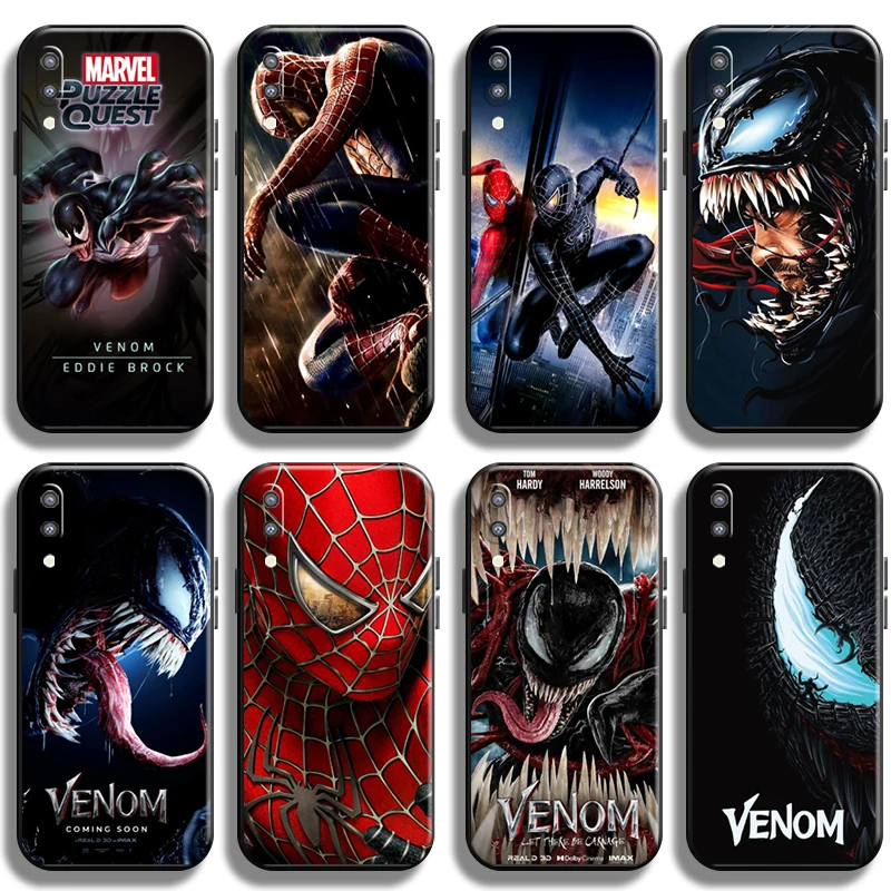 

Marvel Spiderman Venom Phone Case For Samsung Galaxy M10 Soft Full Protection Carcasa Liquid Silicon TPU Shell Back Cover Black