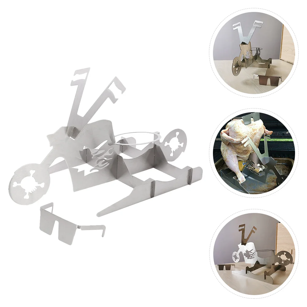 

1pc Chicken Barbecue Stand Outdoor Kitchen Portable Chicken Grill Stand Turkey BBR Stand