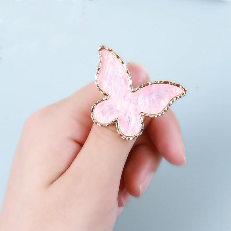 

1Pc Butterfly Shape Nail Art Ring Palette Finger Ring Plate Acrylic Uv Gel Polish Cream Foundation Mixing Nail Art Palette Tools
