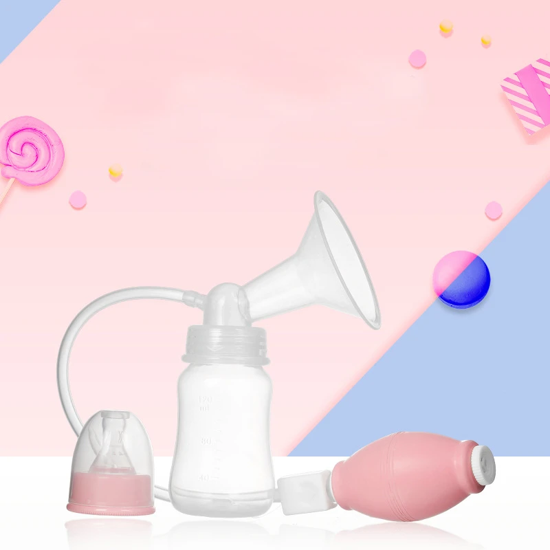 

Manual Breast Pump Powerful Baby Nipple Suction Feeding Milk Bottles Breasts Pumps Bottle Sucking Postnatal Supplies 120ml