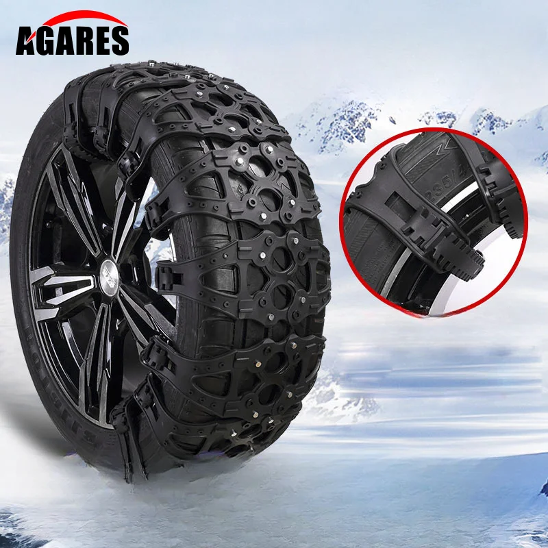 

1Pcs Universal Car Tire Snow Chain Black Automobile Wheel Anti-skid Rubber strip Auto Emergency Mud Ice Tyre Wheel Snow Chains