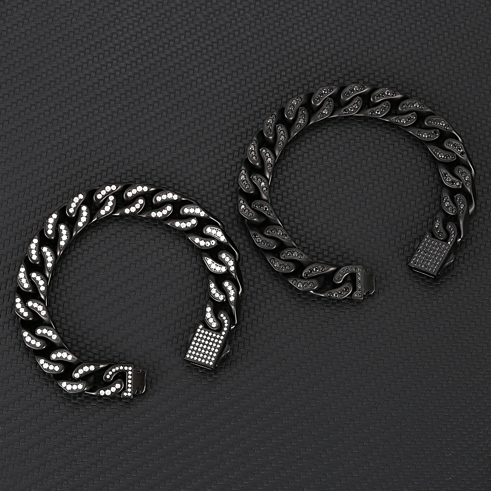 

304 Stainless Steel Black Bracelet 304 Stainless Steel Cuban Link Bracelet For Women And Men