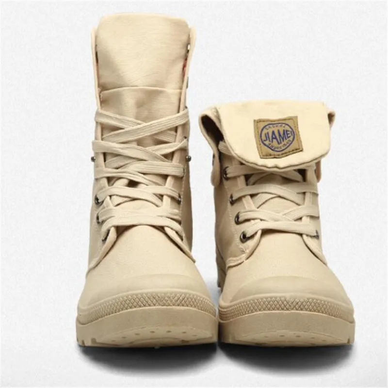 

Мужские ботинки для верховой езды в стиле ретро, высокие холщовые ботинки, рабочая одежда для улицы, ботинки, мужские повседневные кроссовк...