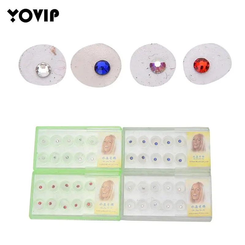 

10a Box Dental Clear Crystal Tooth Jewelry Ornaments Gem w/ Box 2mm JhF