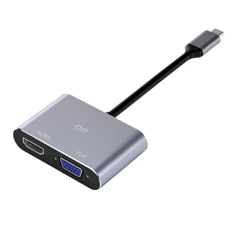 

Адаптер для ноутбука Type-c на HDMI-совместимый + VGA USB3.0 USB-c преобразователь 4 в 1 док-станция преобразователь адаптер Type-c