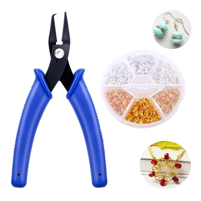 

Jewelry Plier with Jump Rings Kit Jewelry Making Repairing Set Accessory for Handmade Ring Earring Necklace Finding Repair Tool