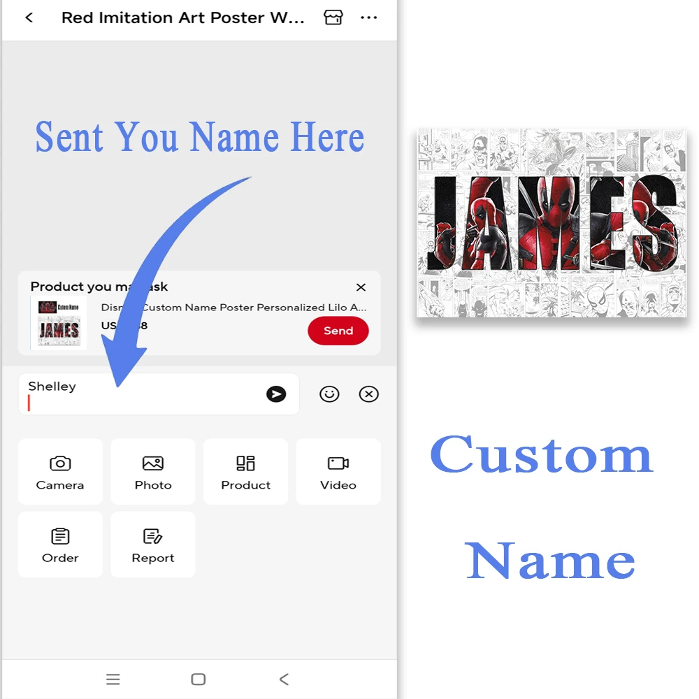 Персонализированное имя индивидуальный постер Дэдпул и Росомаха фильм Диснея