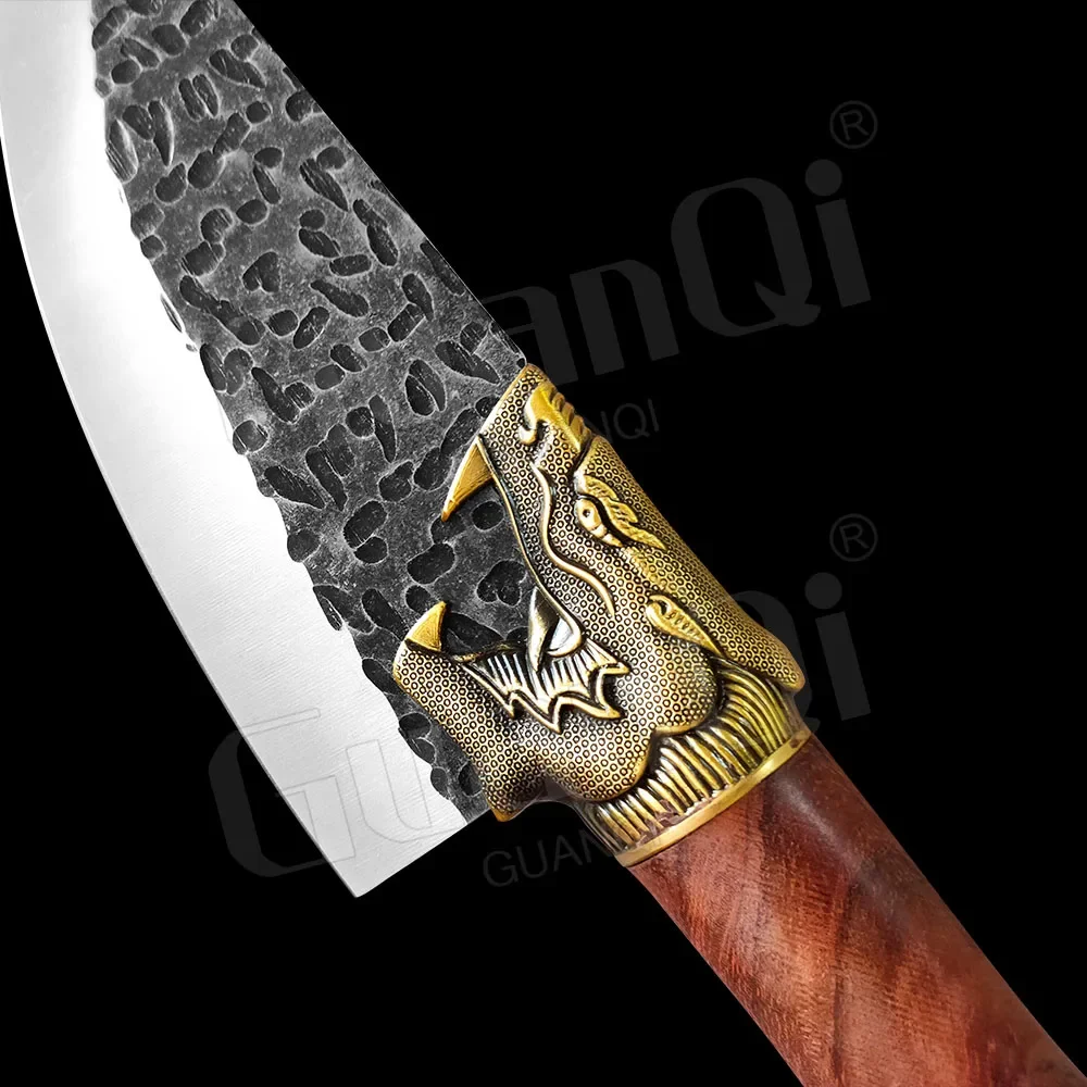 Кухонный нож для ковки и обвалки с крышкой тесак мяса кухонный из нержавеющей