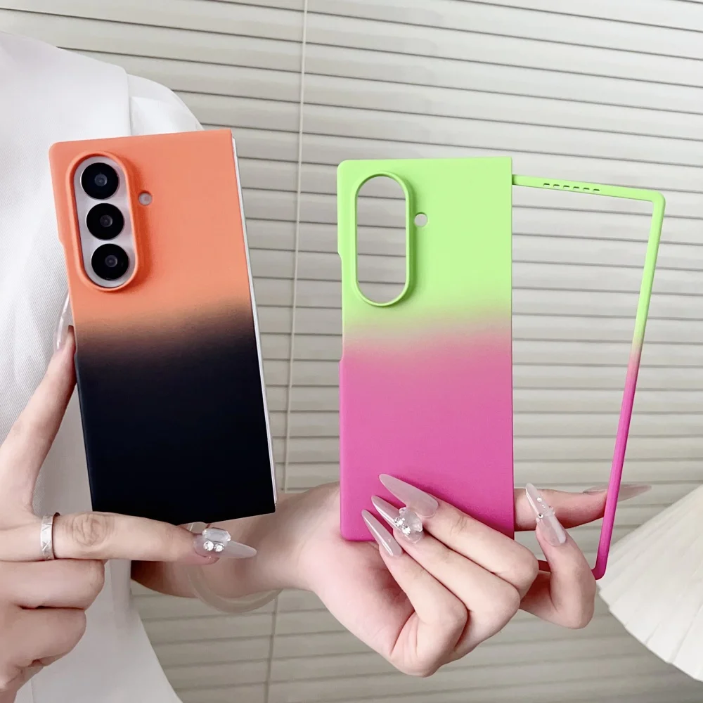 Фото Градиентный красочный ультратонкий жесткий чехол для ПК для Samsung Galaxy Z Fold7 6 5 4 3 5G противоударный защитный чехол для ZFold 7 6 5 №2