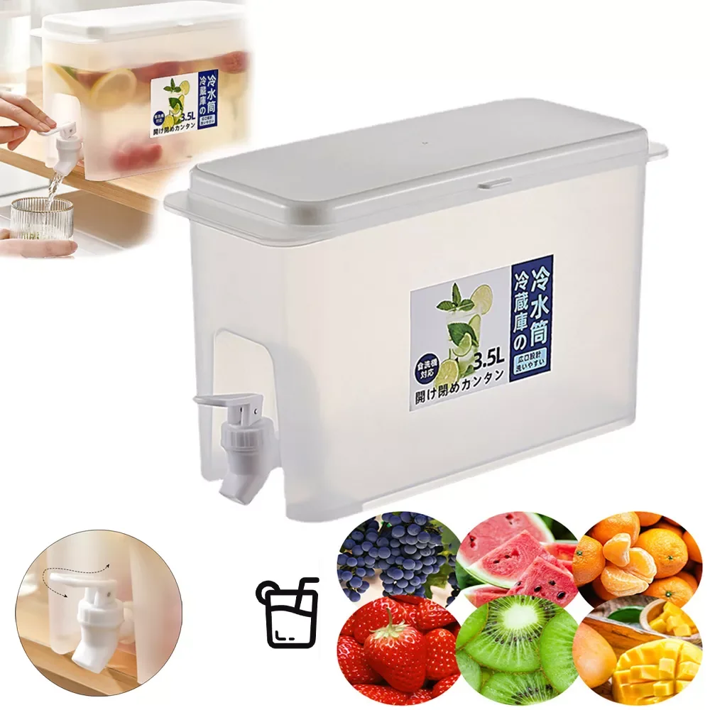 

2022New Cold Kettle with Faucet Refrigerator Fruit Teapot Summer Household Lemonade Bottle Large Capacity Ice Water Cool Bucket