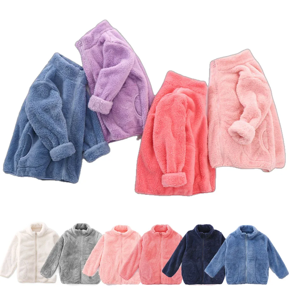 

2023 Kids Coat Children Fur Clothes Unisex Casual Tops Boys Girls Lightweight Fashion Jacket Zipper Outdoor Outerwear 3-10 Years