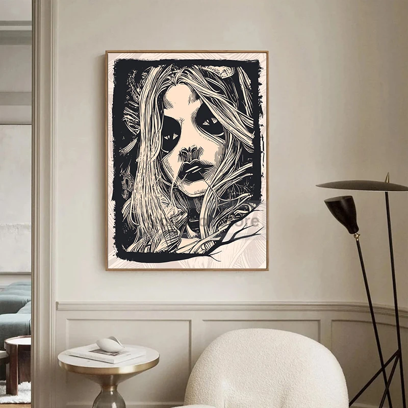 Плакат с масками ведьмы ужасные маскарадные маски и лица принты на холсте