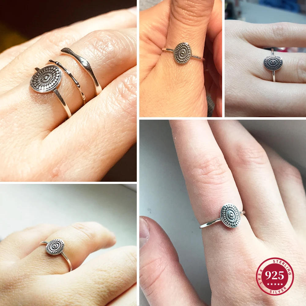 Женские кольца на палец KAMERAON Ретро стиль богемное Оригинальное серебро 925 пробы