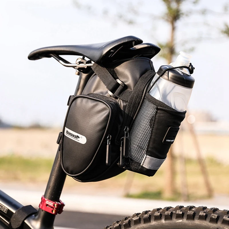 

Велосипедная сумка-Седло Rhinowalk, водонепроницаемая сумка для бутылки с водой, вместительная складная сумка для дорожного велосипеда