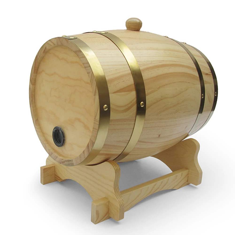 

3L Wine Barrel Restaurant Decoration With Stand Hotel Beer Brewing Display For Whiskey Holder Wooden Port Bucket Vintage Rum