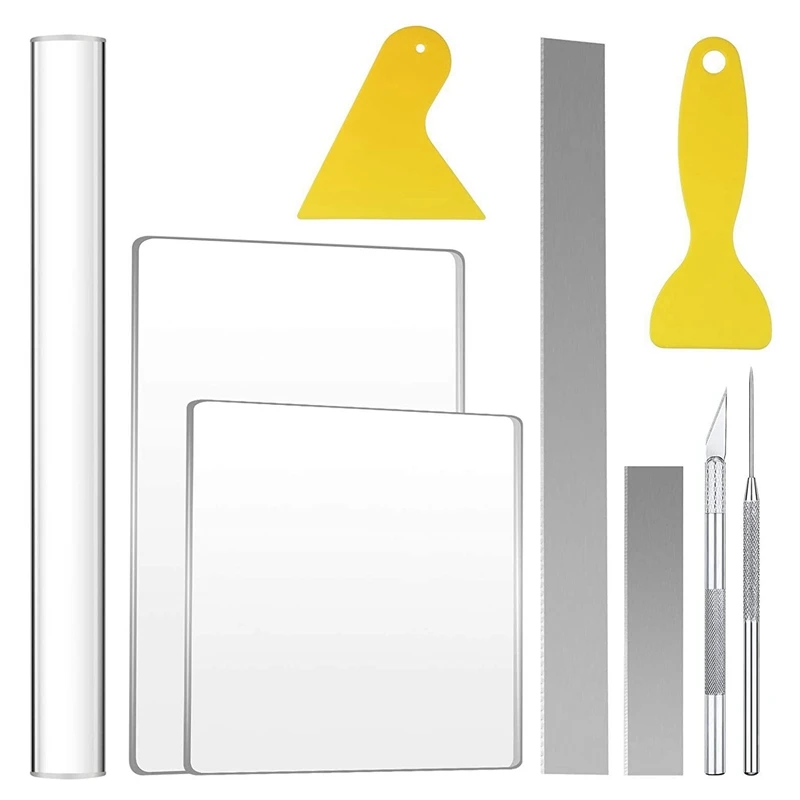 

9PCS Pottery Clay Plastic Set Acrylic Plate Pottery Clay Carving Knife Pull Embryo Soft Pottery Tool Handmade Class