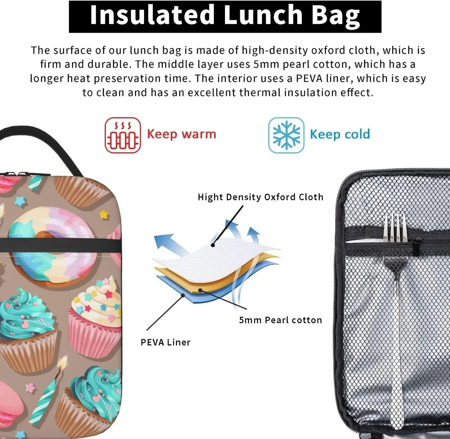 Сумка для ланча foMen женские сумки кексов и пончиков многоразовый изолированный