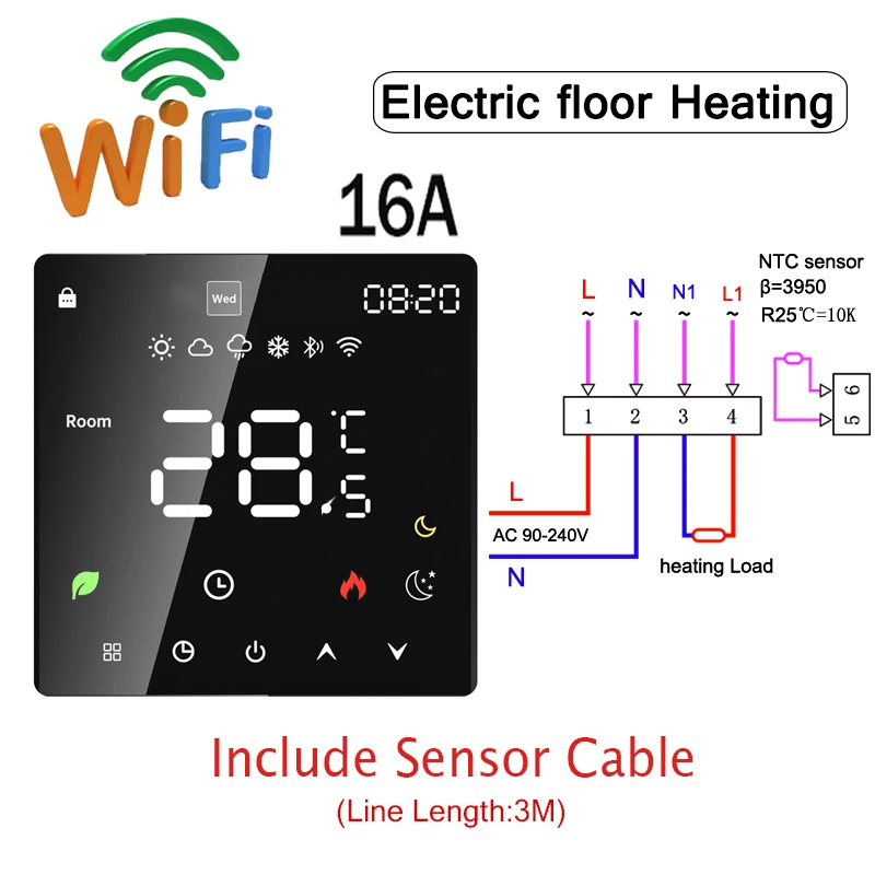 Умный термостат EARUELECTRIC для обогрева пола