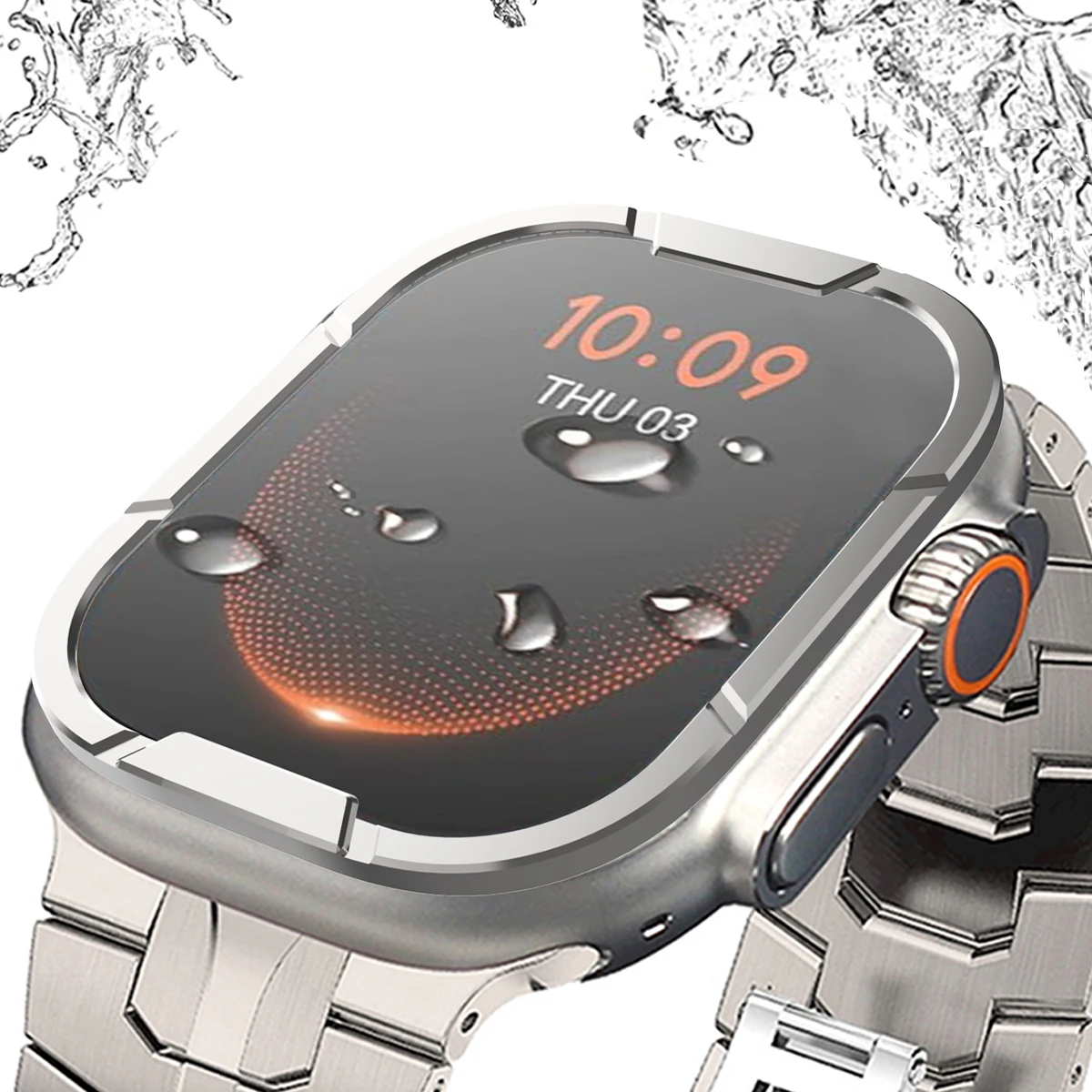 Защитная пленка для экрана закаленное стекло Apple Watch Ultra 2 49 мм + металлический