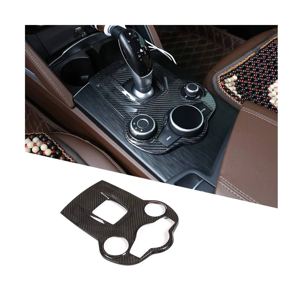 

Central Control Gear Panel Cover Trim Decorate Dry Carbon Fiber for Alfa Romeo Giulia Stelvio 2017-2019 Accessories
