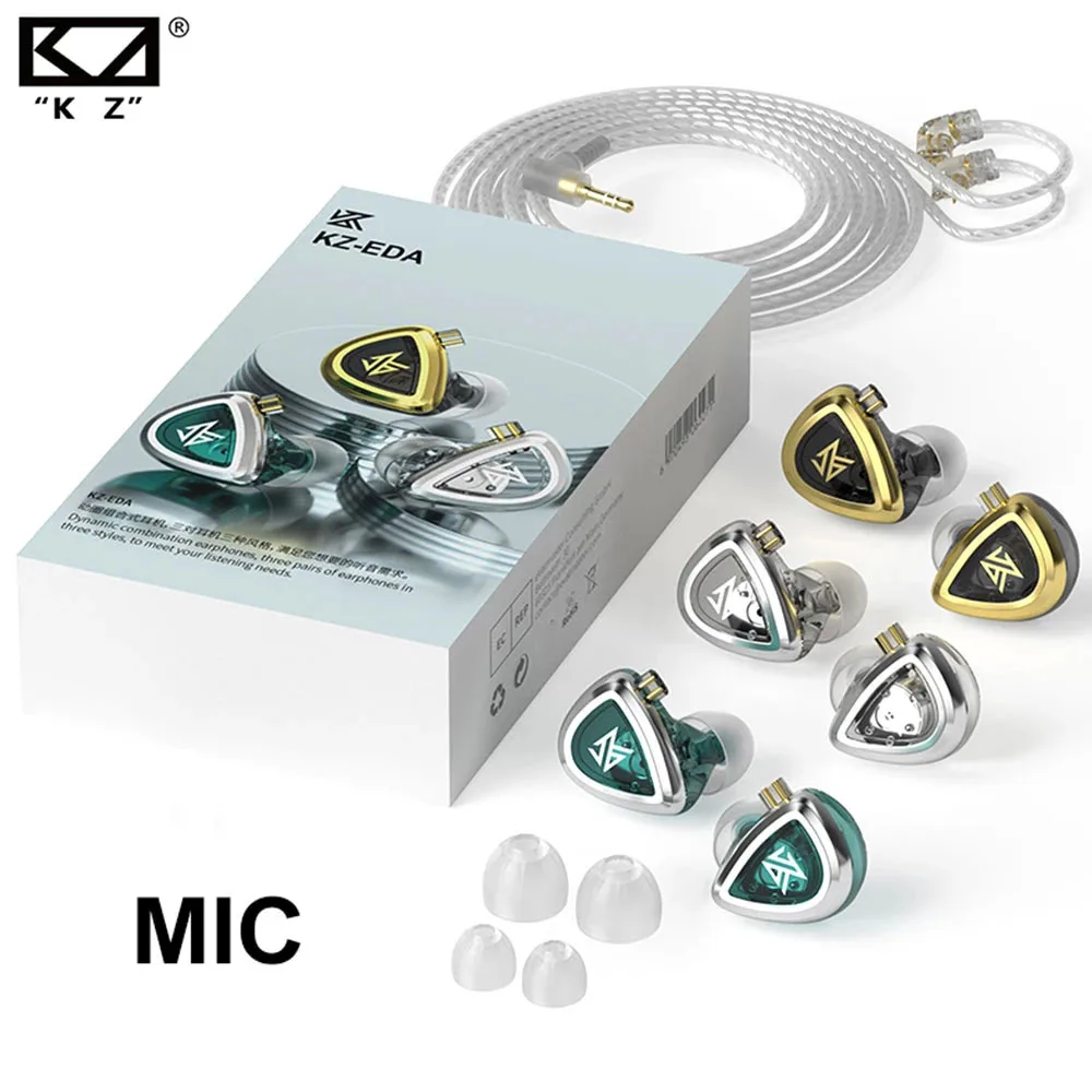 

3 Pairs KZ EDA Earphones Bass/Balanced/Hi-Res Earbuds In Ear Monitor Headphones Sport Noise Cancelling HIFI Headset auriculares