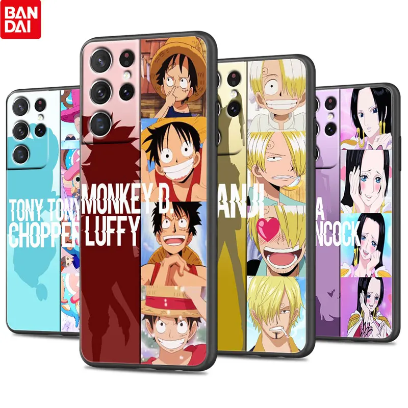 

Japanese Anime One Piece For Samsung Galaxy S22 S21 S20 Ultra Plus Pro S10 S9 S8 4G 5G Silicone Soft TPU Black Phone Case Funda