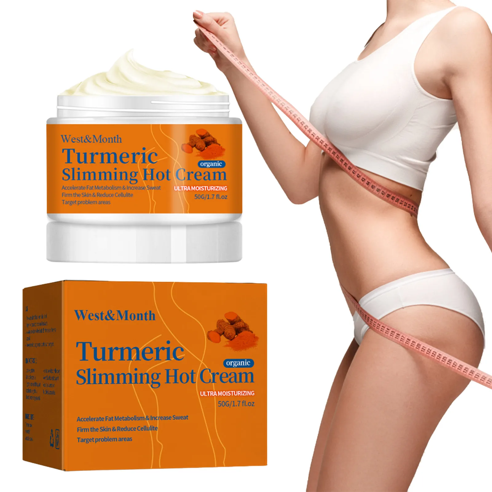 

Turmeric Slimming Hot Cream Body Abdomen Fat Burning Weight Loss Anti-Cellulite Slimming Cream Body Shaping Massage Loss Cream