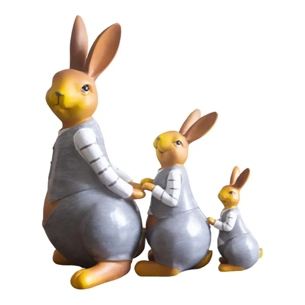 

3Pcs Practical Resin Vivid Image Bunny Statues Ornaments Home Furnishing for Window Rabbit Ornaments Bunny Sculptures