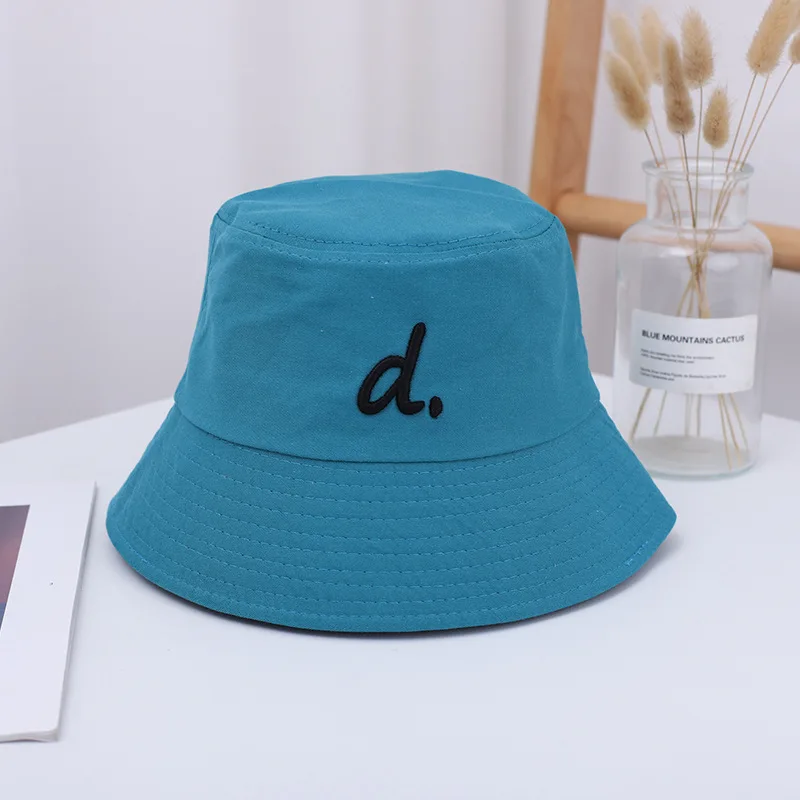 Fresh d Letter Bucket Hat Women Cotton Summer Sunscreen Men Hip Hop Bucket Female Outdoor Travel Fisherman Hat Bob Hat Wholesale