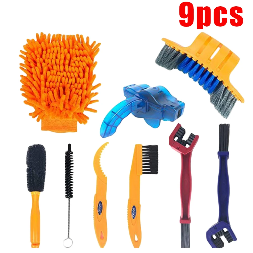 

7/8/9pcs Fiets Cleaning Kit Cycling Chain Cleaner Scrubber Borstels Mountainbike Wassen Tool Fiets Reparatie Tools Accessoires